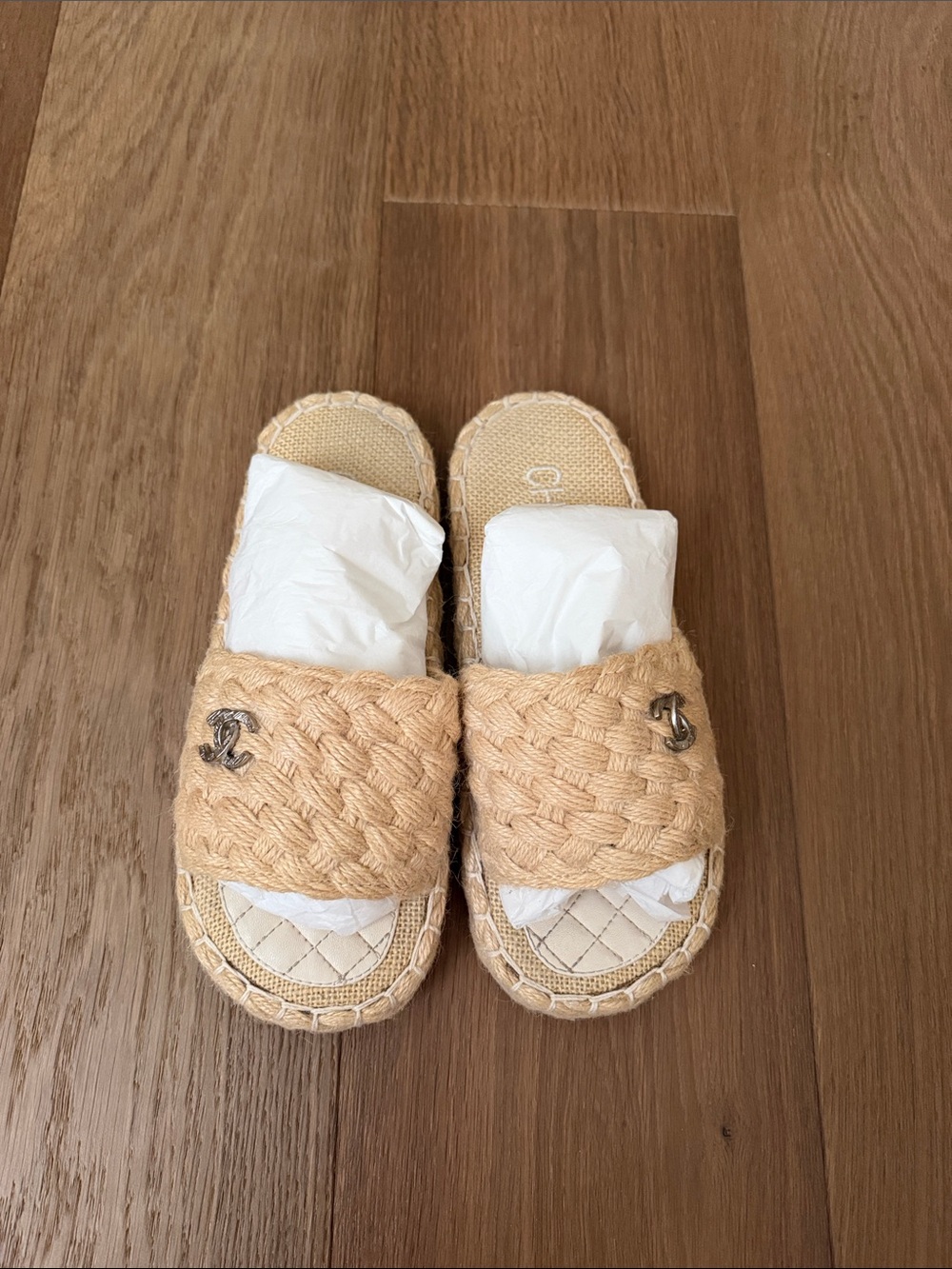 Chanel Woven Raffia Slide Sandal - Picture 3 of 6